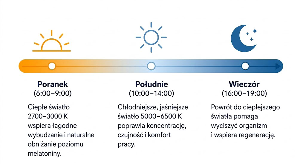 Poranek, południe i wieczór